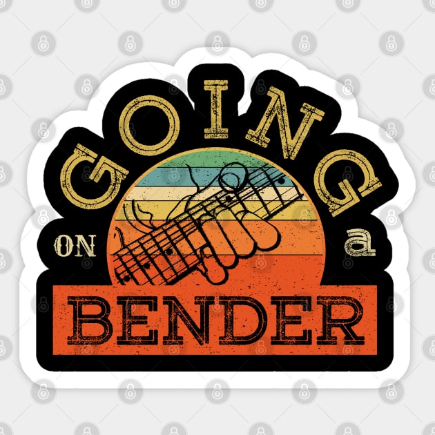 Going On A Bender - Vintage Blues Rock Heavy Guitar Player Sticker by bonmotto